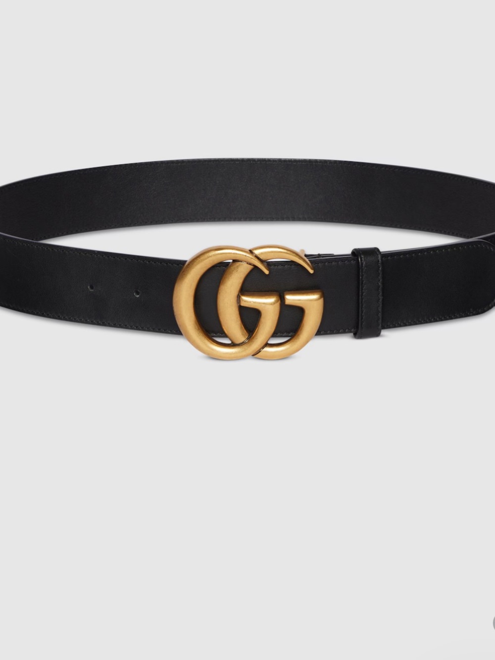 Gucci Black Leather Belt with Gold Accent - Picture 4 of 5